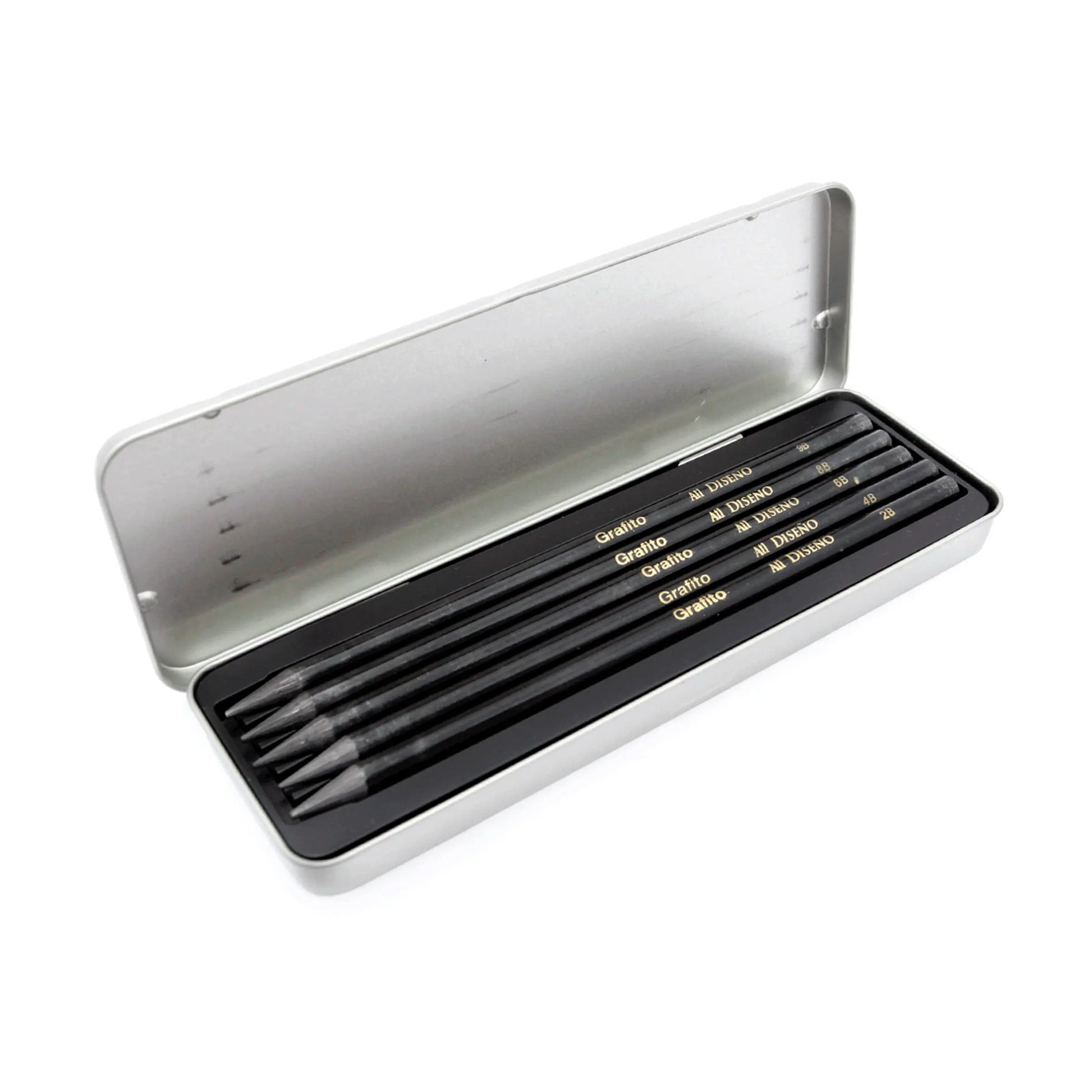 ATL - Estuche metálico con 5 lápices graduados sin madera ATL