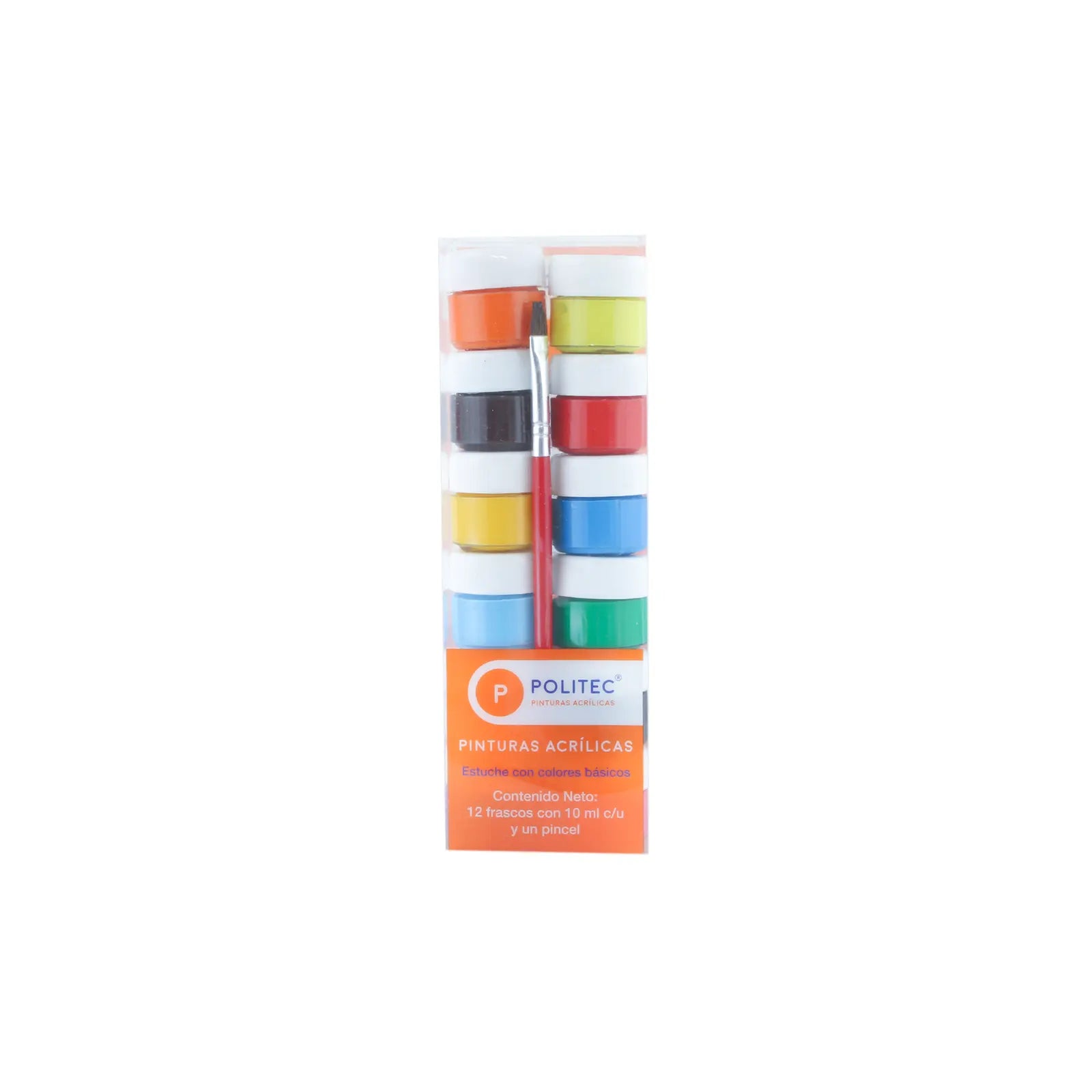 POLITEC - Estuche surtido con 12 colores de 10 ml + pincel - politec