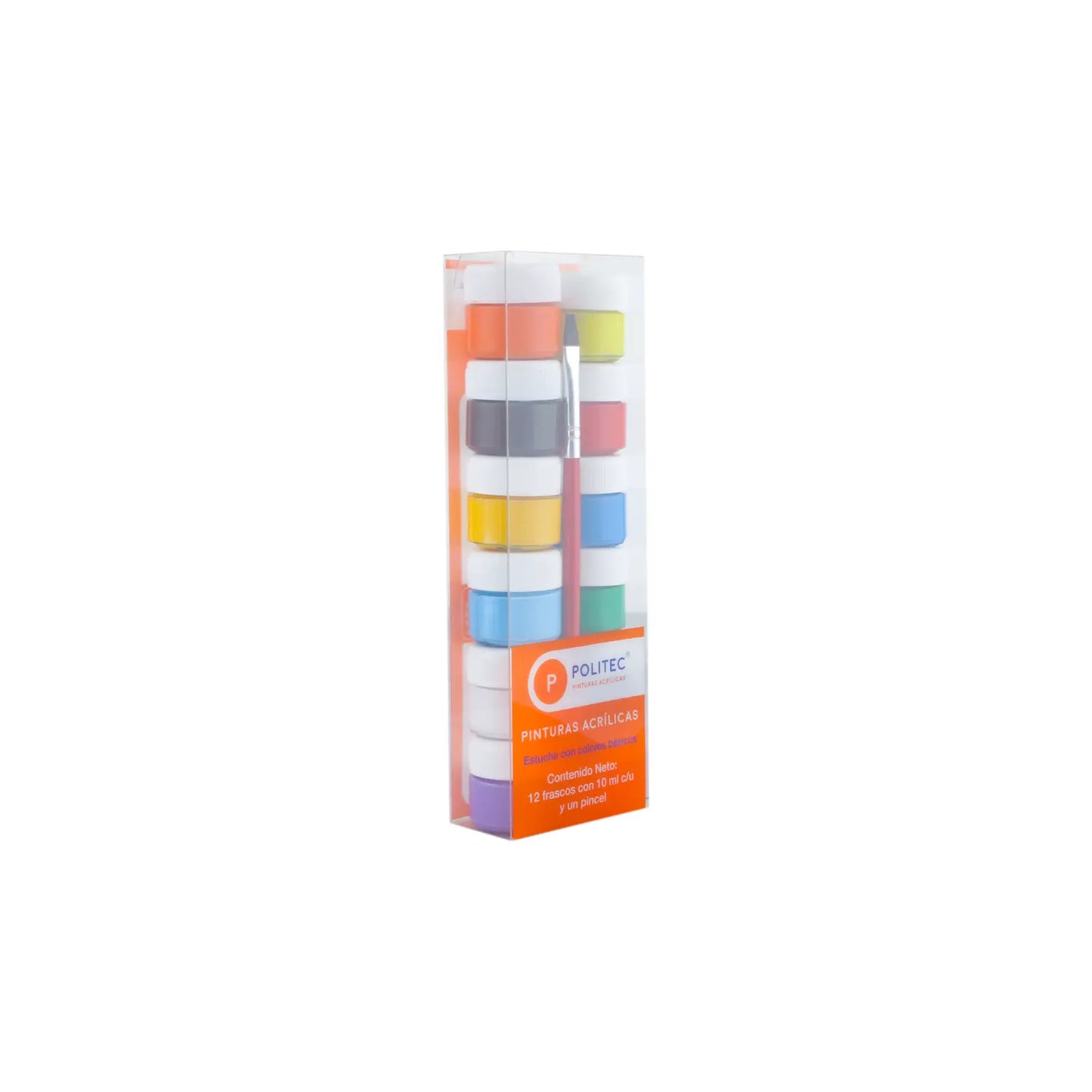 POLITEC - Estuche surtido con 12 colores de 10 ml + pincel - politec - detalle