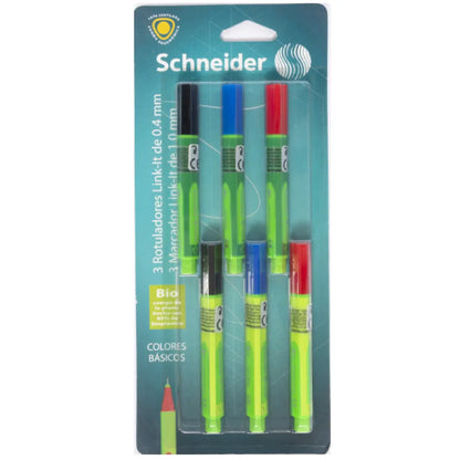 SCHNEIDER -6 ESTILÓGRAFOS FINELINER LINK IT Schneider