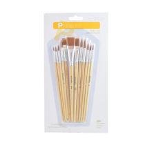 RODART - Juego de pincel con 12 piezas surtido sintético dorado