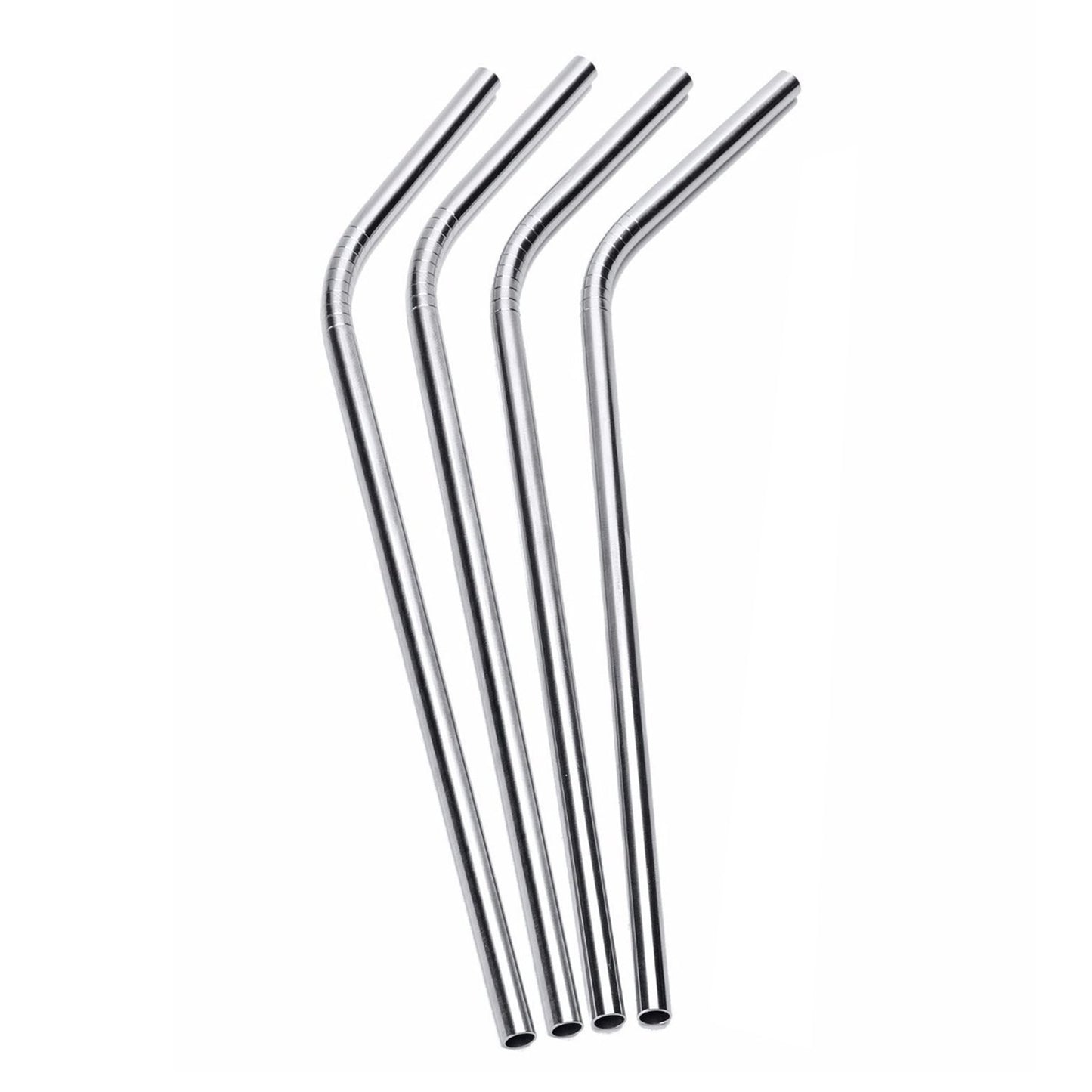 Set de 4 Popotes Reusables de Acero Inoxidable Curvos Ergonómico DRINKLAB - MarchanteMX