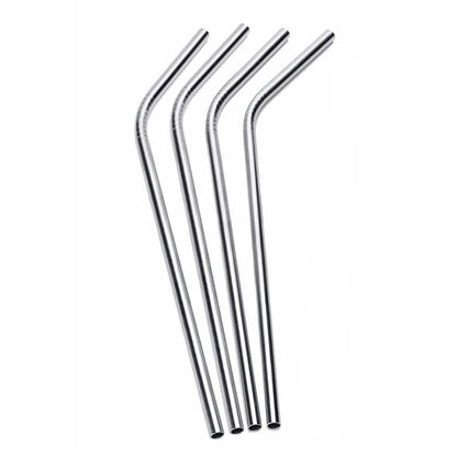 Set de 4 Popotes Reusables de Acero Inoxidable Curvos Ergonómico DRINKLAB - MarchanteMX