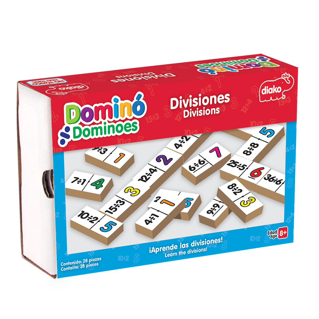 Domino Divisiones Madera Diako Niños Juego Mesa