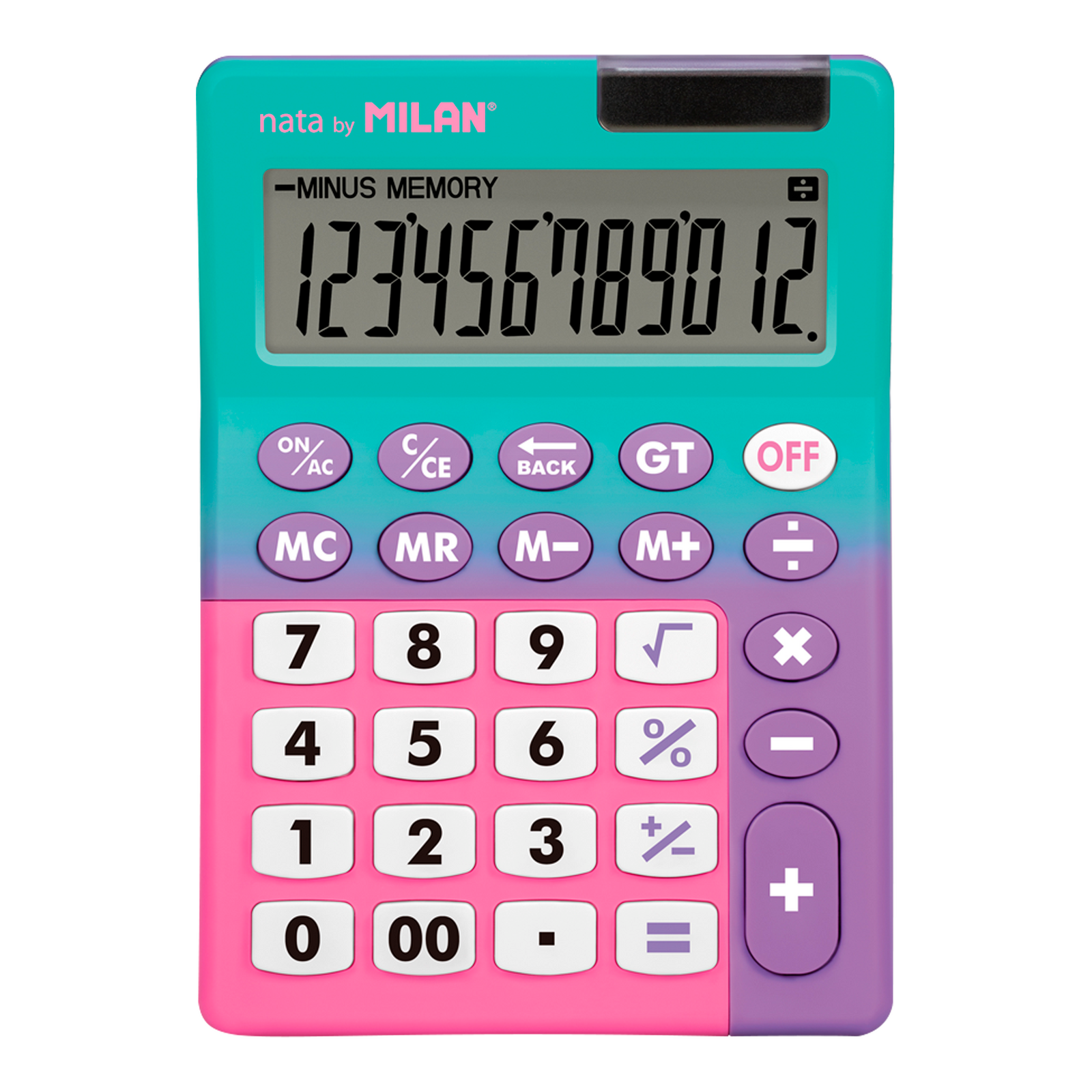 Milan - Caja Exhibidor Con 6 Calculadoras De 12 Digitos Serie Sunset Milan