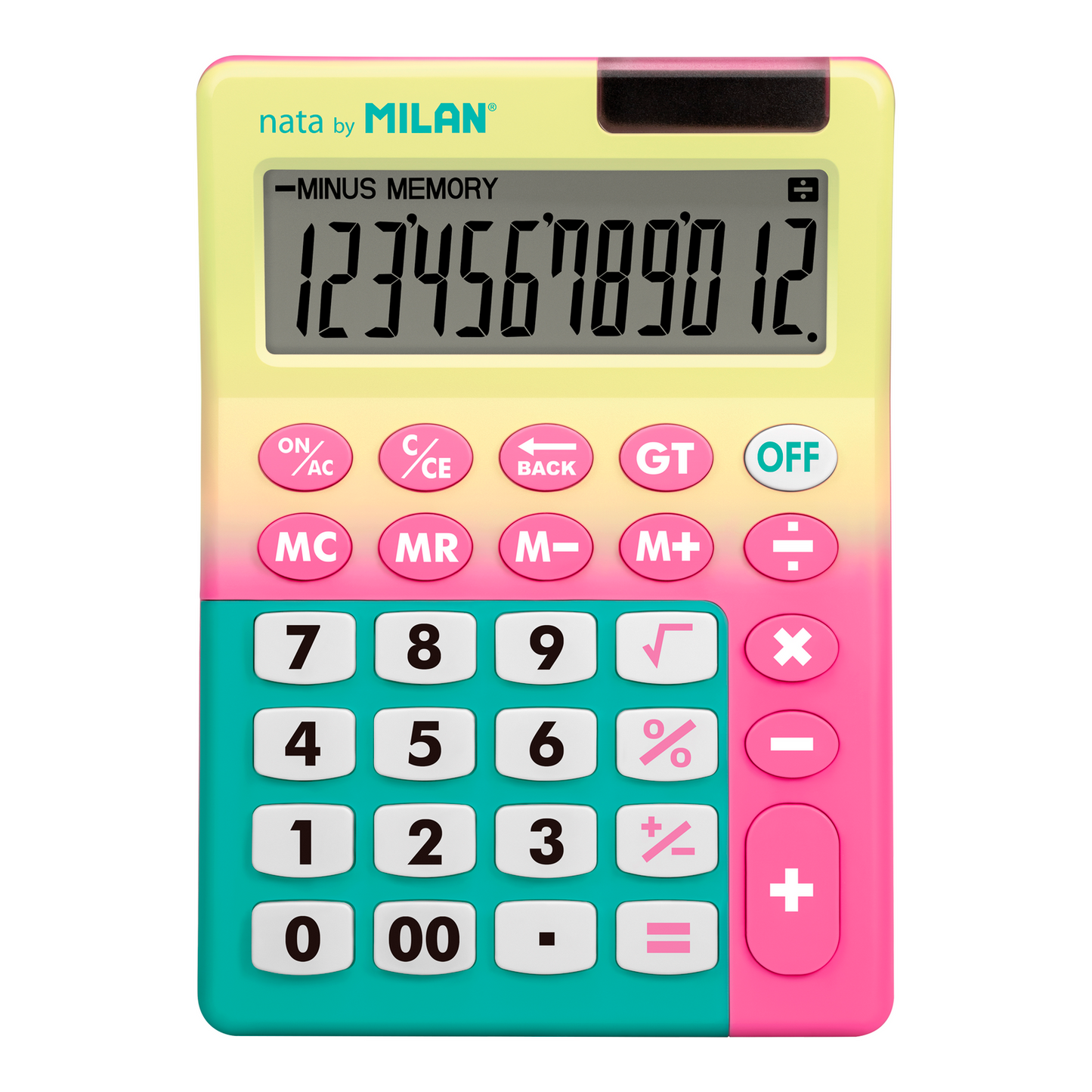 Milan - Caja Exhibidor Con 6 Calculadoras De 12 Digitos Serie Sunset Milan