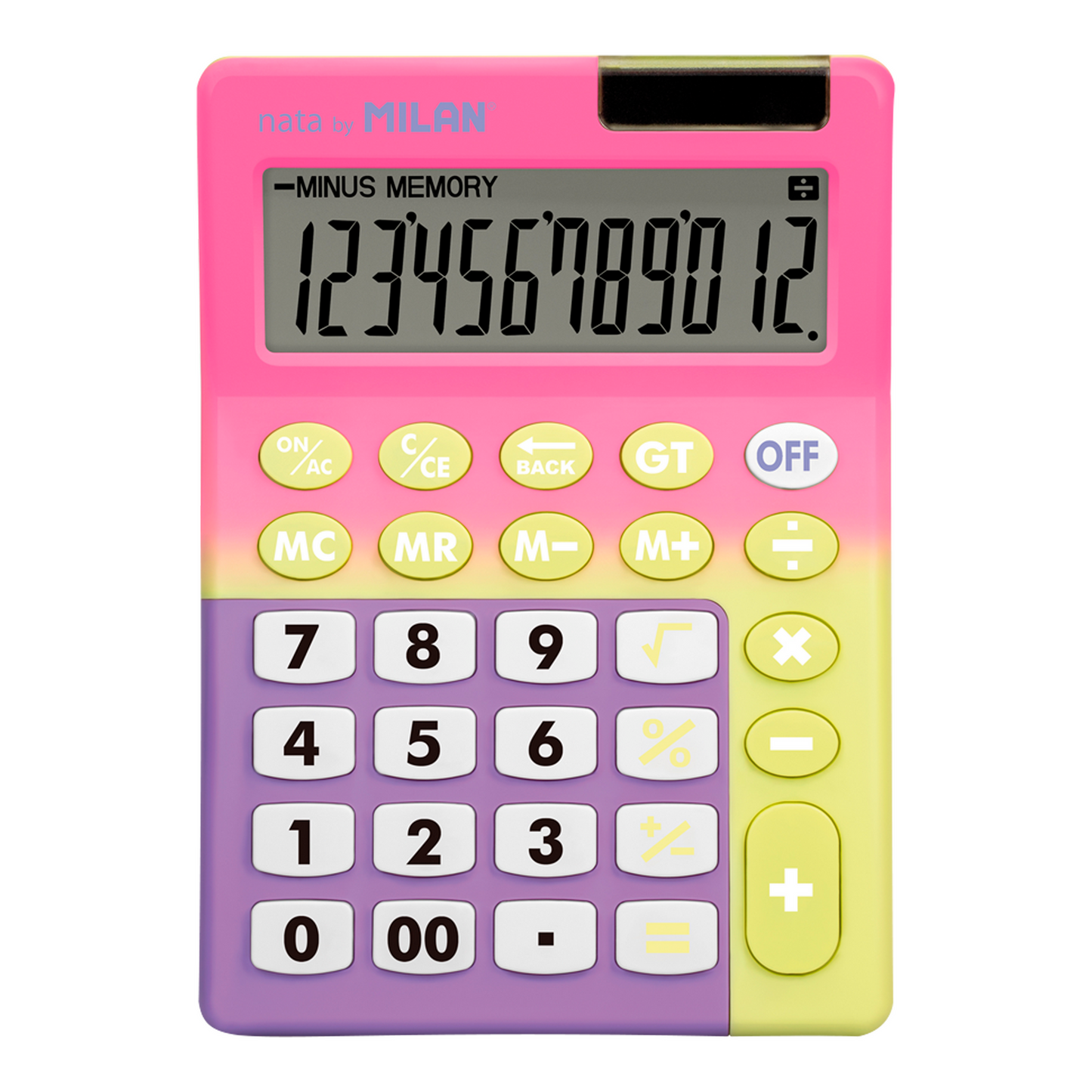 Milan - Caja Exhibidor Con 6 Calculadoras De 12 Digitos Serie Sunset Milan