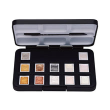 Van Gogh - set acuarela con 12 pastillas de colores metálicos + pincel Van Gogh