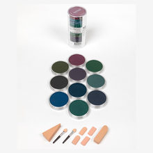 PANPASTEL - SET CON 10 PIEZAS DE PANPASTEL TONOS EXTRA OBSCUROS FRIOS+ACCESORIOS #30106