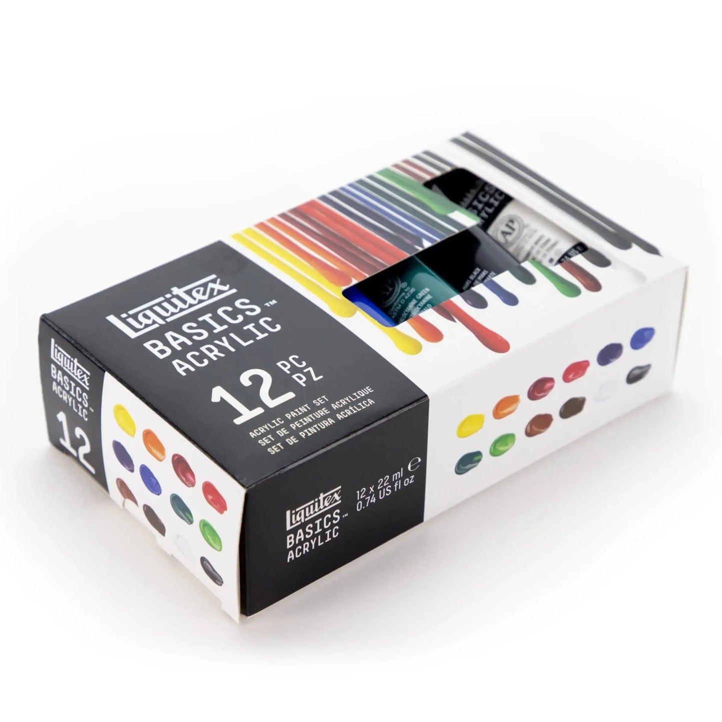 Set de acrílicos basics con 12 tubos de 22 ml cada uno Rodin