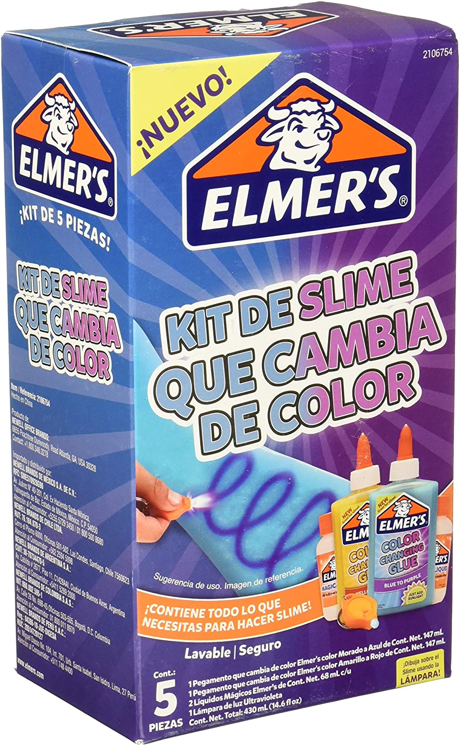 Kit de Slime Elmers Cambia de color 5 piezas 2106754 - MarchanteMX