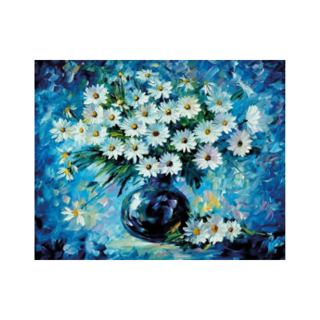 ARTE DIAMANTE FLORERO AZUL 40X50