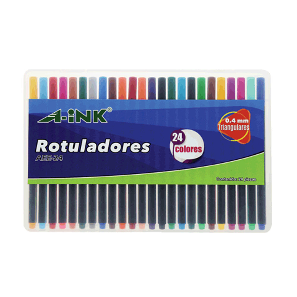 24 Rotuladores Colores 0.4mm A-ink Estilografos