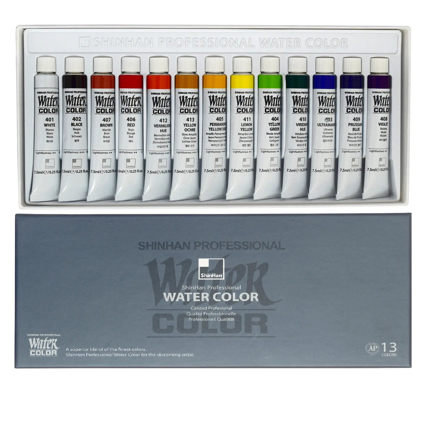 SHIN HAN - Set profesional acuarela con 13 tubos de 7.5 ml Shin Han