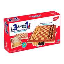 3 En 1 Juego Mesa Ajedrez Damas Backgammon Diako Didáctico