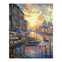 PINTA POR NUMERO 40X50 ATARDECER EN VENECIA