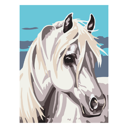 PINTA POR NUMERO 30 x 40 CABALLO BLANCO