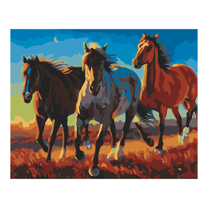 PINTA POR NUMERO 40X50 CABALLOS