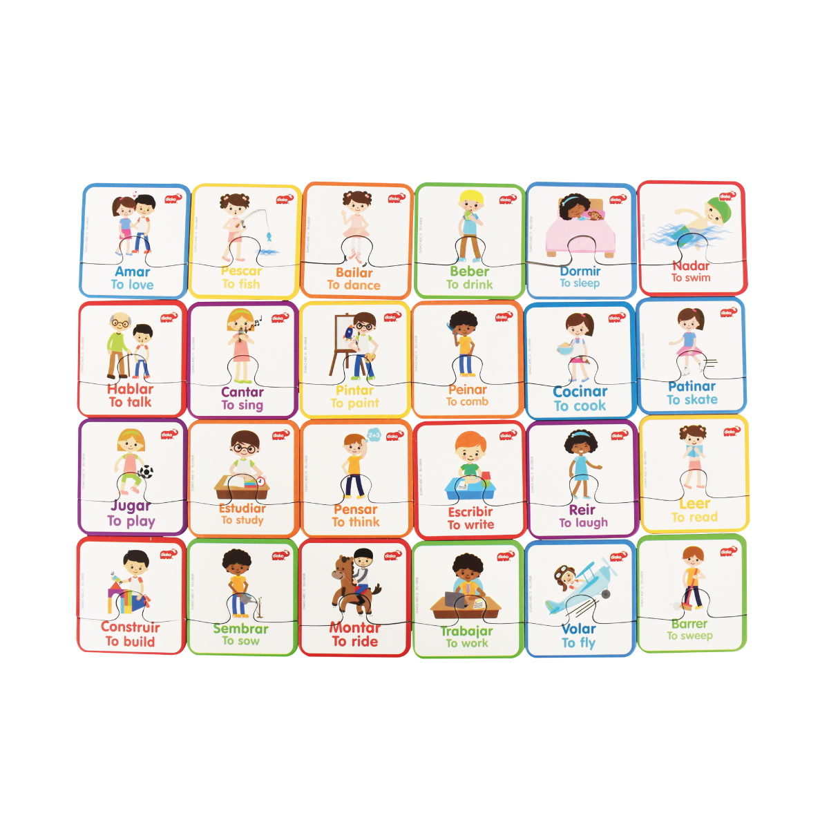 Rompecabezas Verbos Ingles Español El Juego Diako