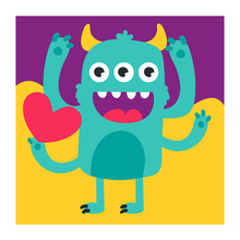 PINTA POR NÚMERO KIDS 21X21 MONSTER