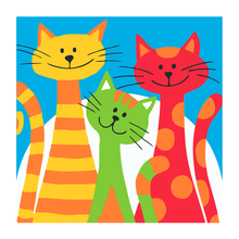 PINTA POR NÚMERO KIDS 21X21 TRES GATOS