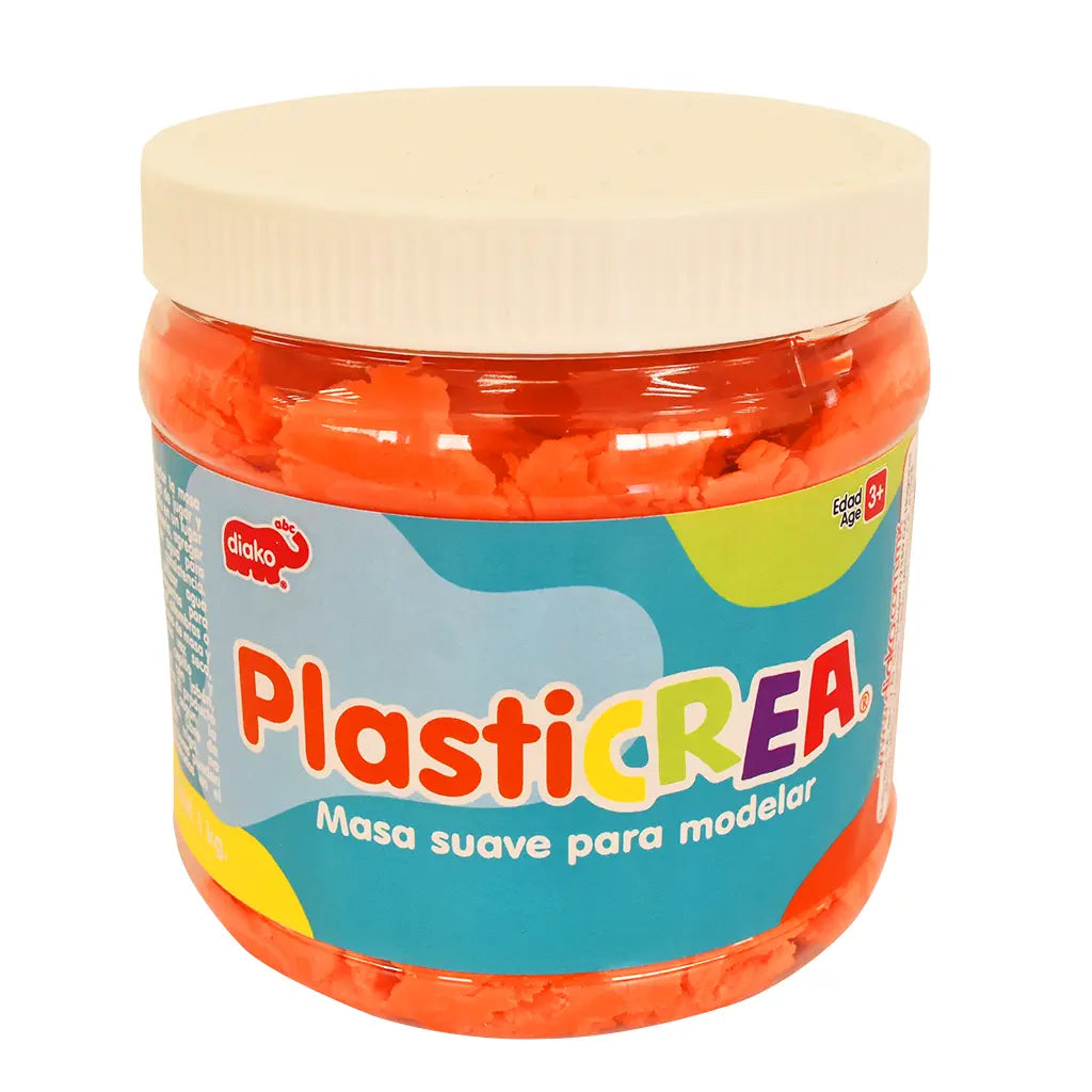 Plasticrea Masa Moldeable 1kg Didáctico Niños Color Escoger Color Naranja - Plasticrea