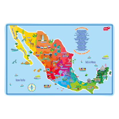 Lámina Educativa México Doble Vista Diako Plastificada Letra