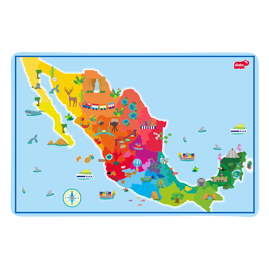 Lámina Educativa México Doble Vista Diako Plastificada Letra