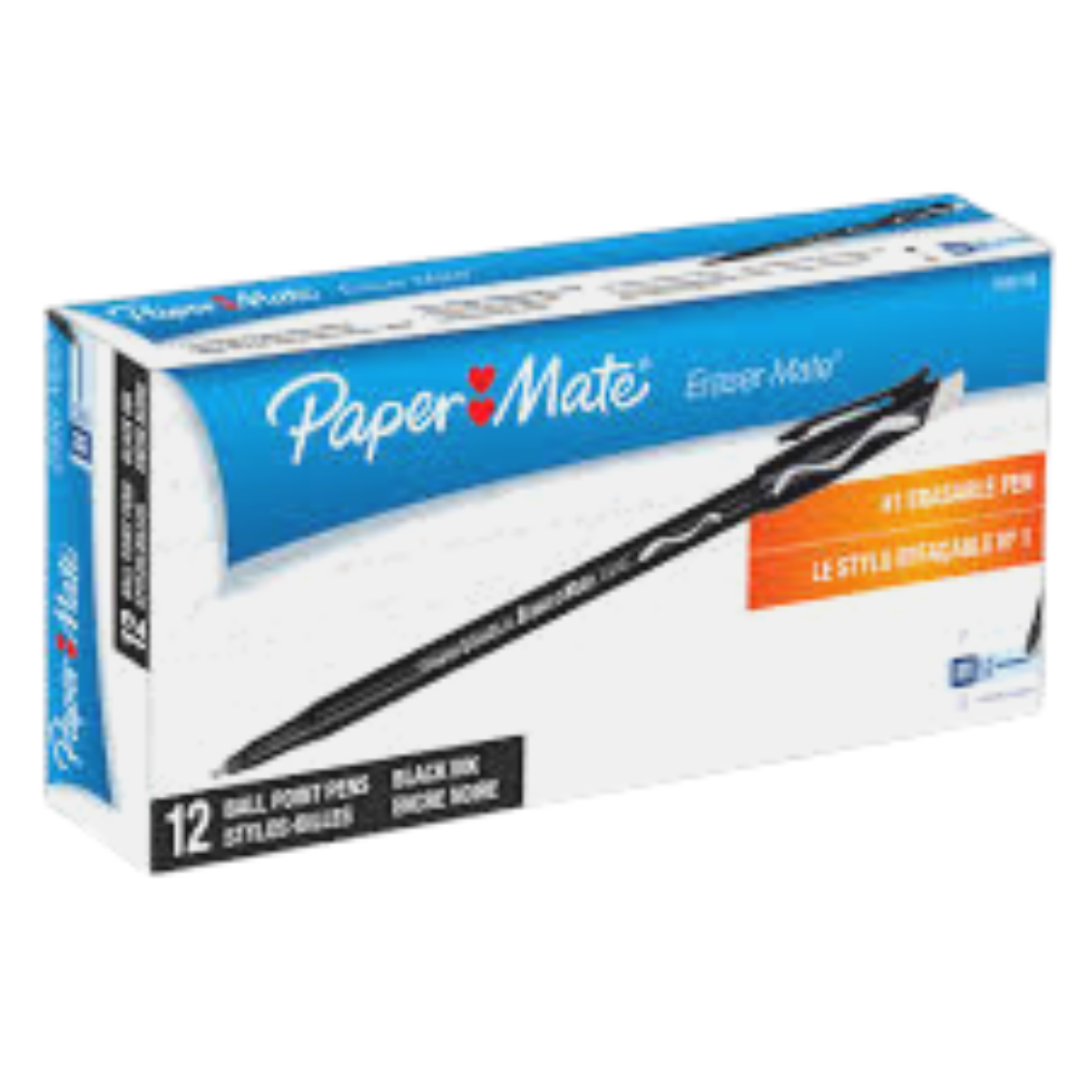 Bolígrafo Paper Mate Eraser Mate Tinta Negra 12 piezas - MarchanteMX