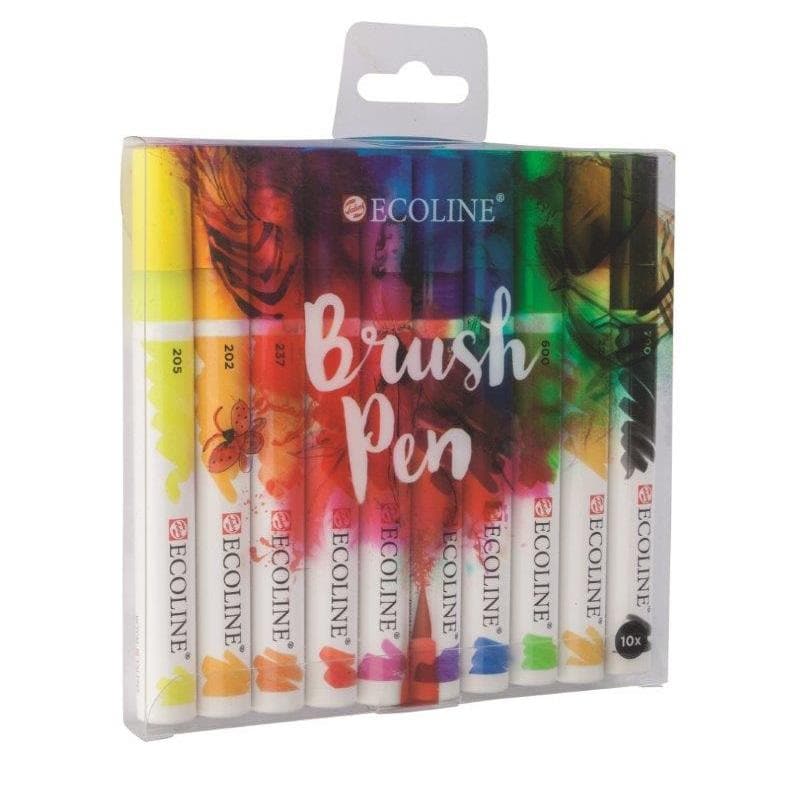 Set 10 Marcadores Ecoline Brush Pen Punta Pincel Acuarela
