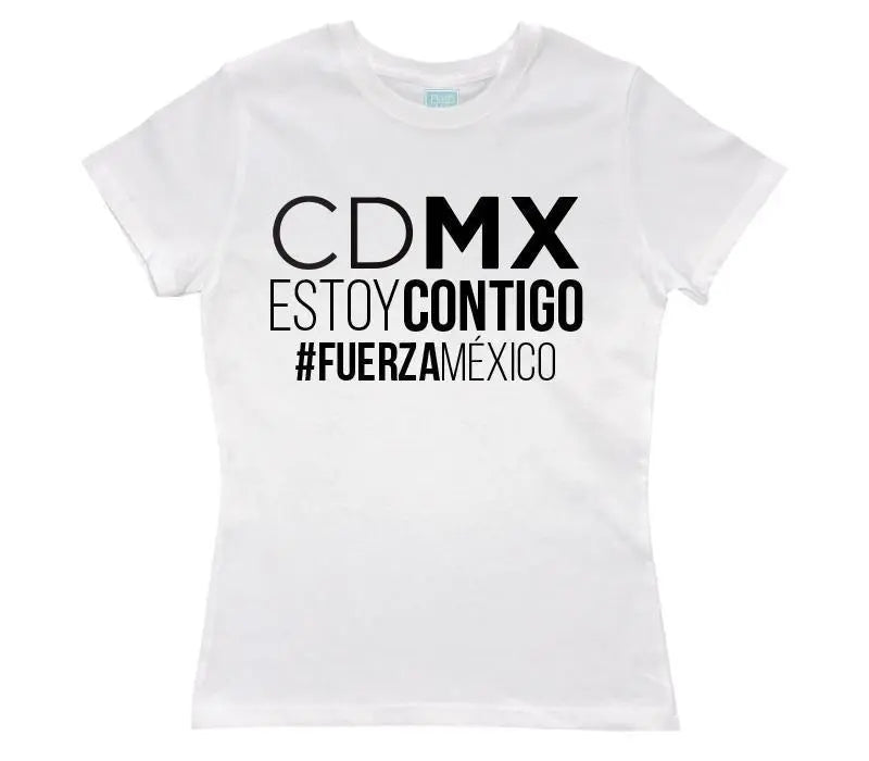 Playera Apoyo a CDMX Blanco / EEG / Dama - Coveme - vista lateral