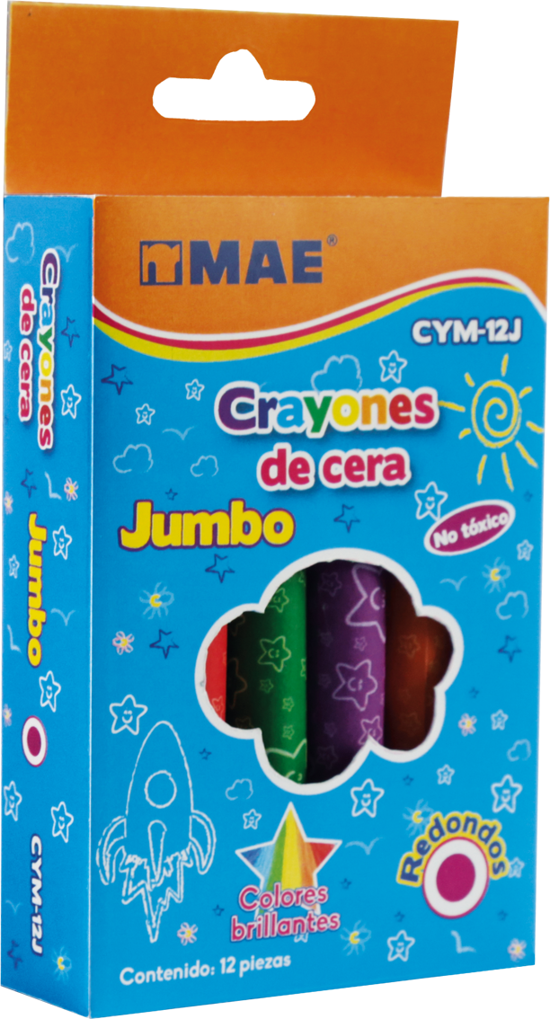 Crayón jumbo redondo Mae con 12 piezas