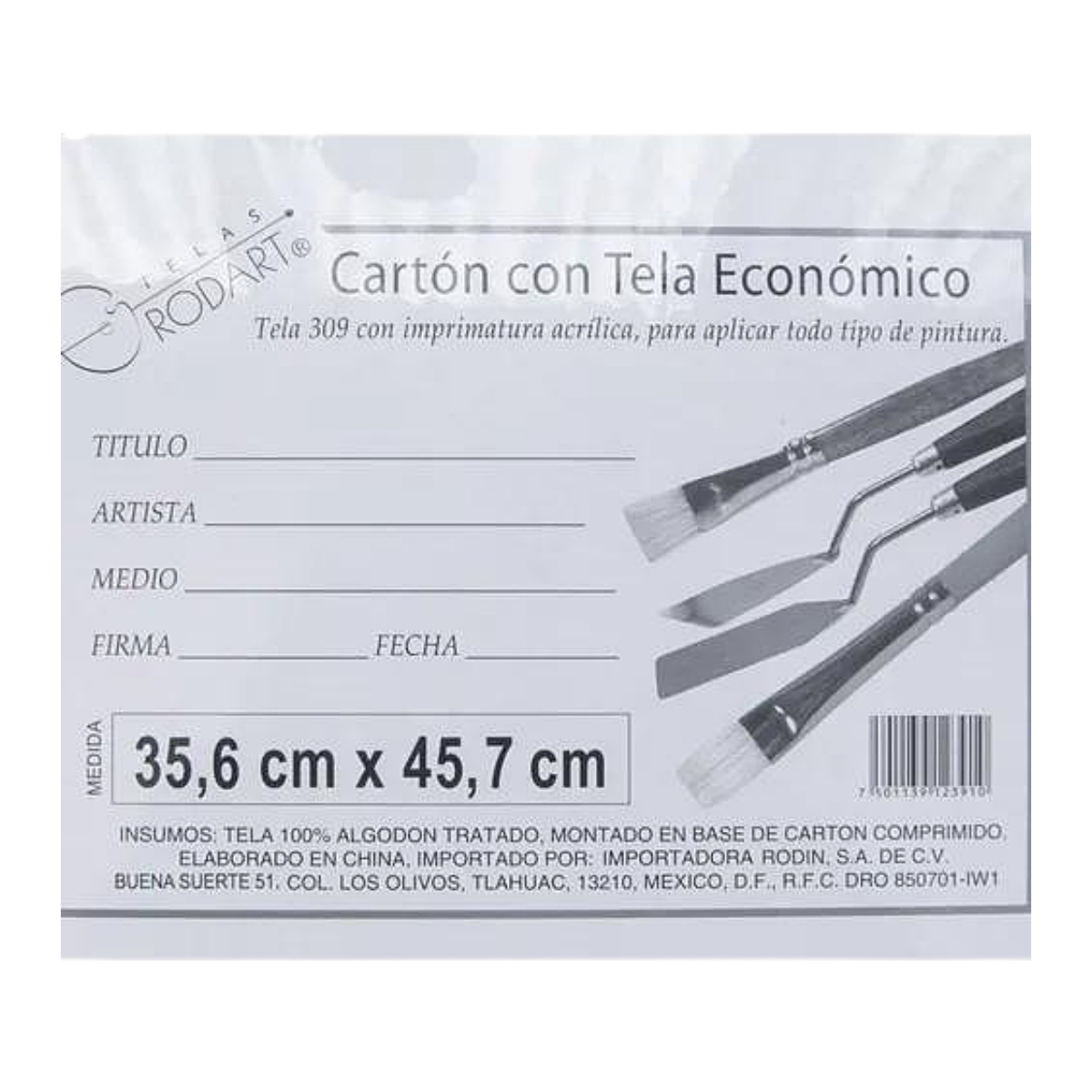 Cartón Con Tela Lienzo Blanco 35x45 cm - MarchanteMX