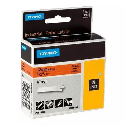Cinta Vinilo Naranja 12mm Dymo - Dymo - vista lateral
