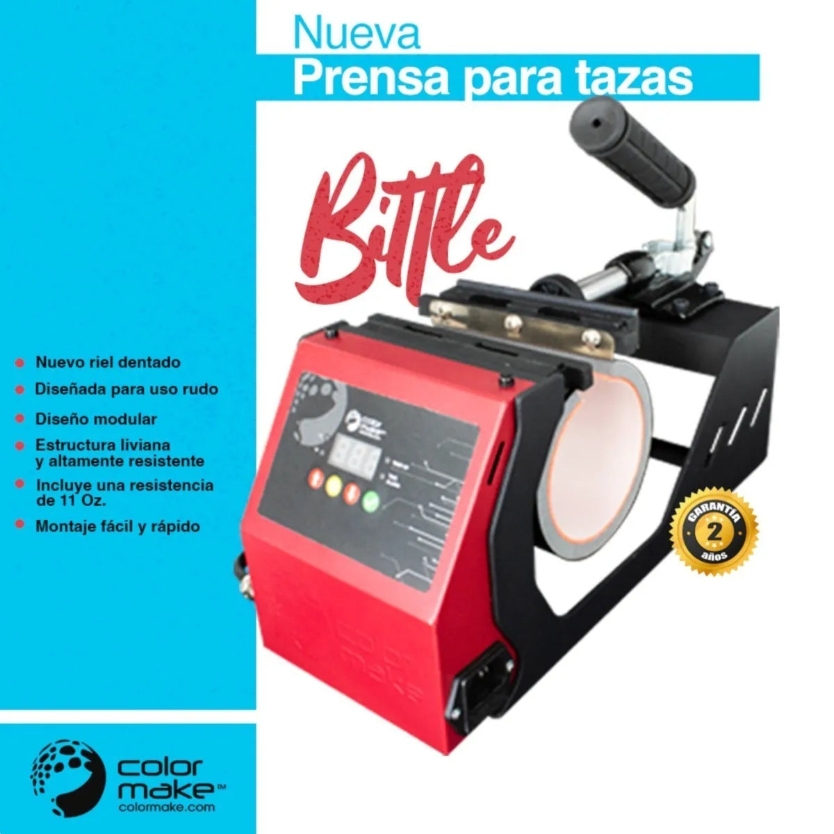 Prensa Para Sublimar Tazas Color Make Bittle 11 Oz