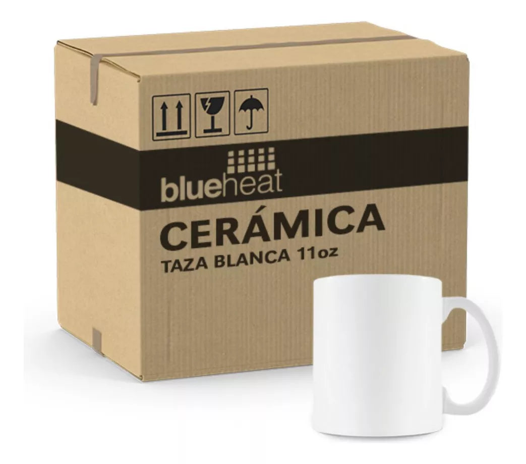 Taza Blanca Para Sublimar Sublimación 11 Oz Blue Heat
