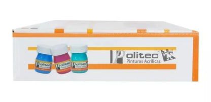 Kit Pinturas Acrílicas Politec Línea 300 Estuche 78 Frascos - Politec - accesorios