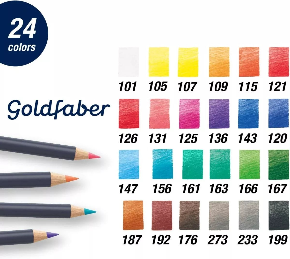 Lápices De Colores Faber Castell Profesional Goldfaber 24 Pz - MarchanteMX