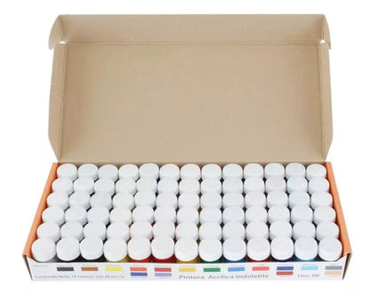 Kit Pinturas Acrílicas Politec Línea 300 Estuche 78 Frascos - Politec - vista trasera