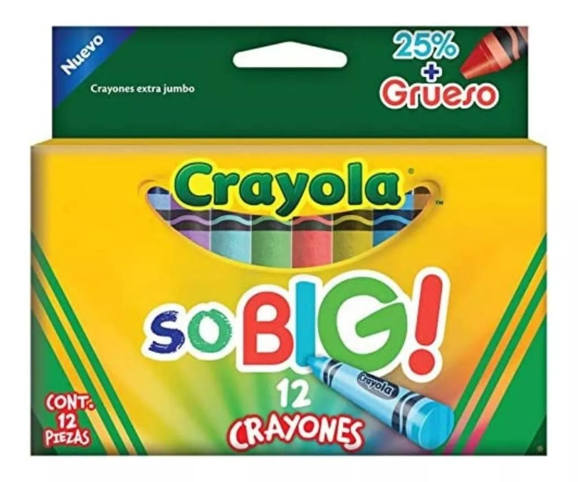 Crayones Extra Jumbo Crayola So Big Estuche Con 12 Colores - MarchanteMX