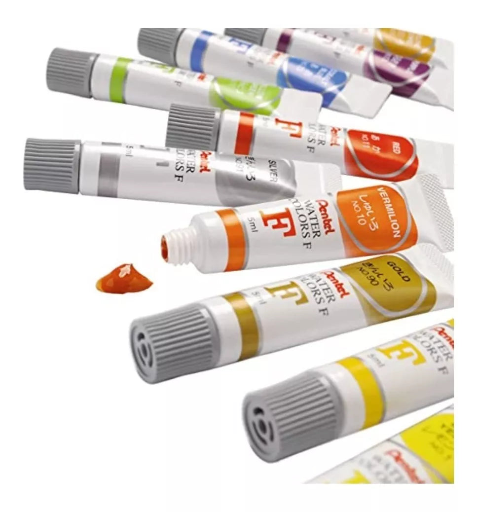 Acuarelas Profesionales Pentel Arts Estuche 12 Colores 5 Ml C/u