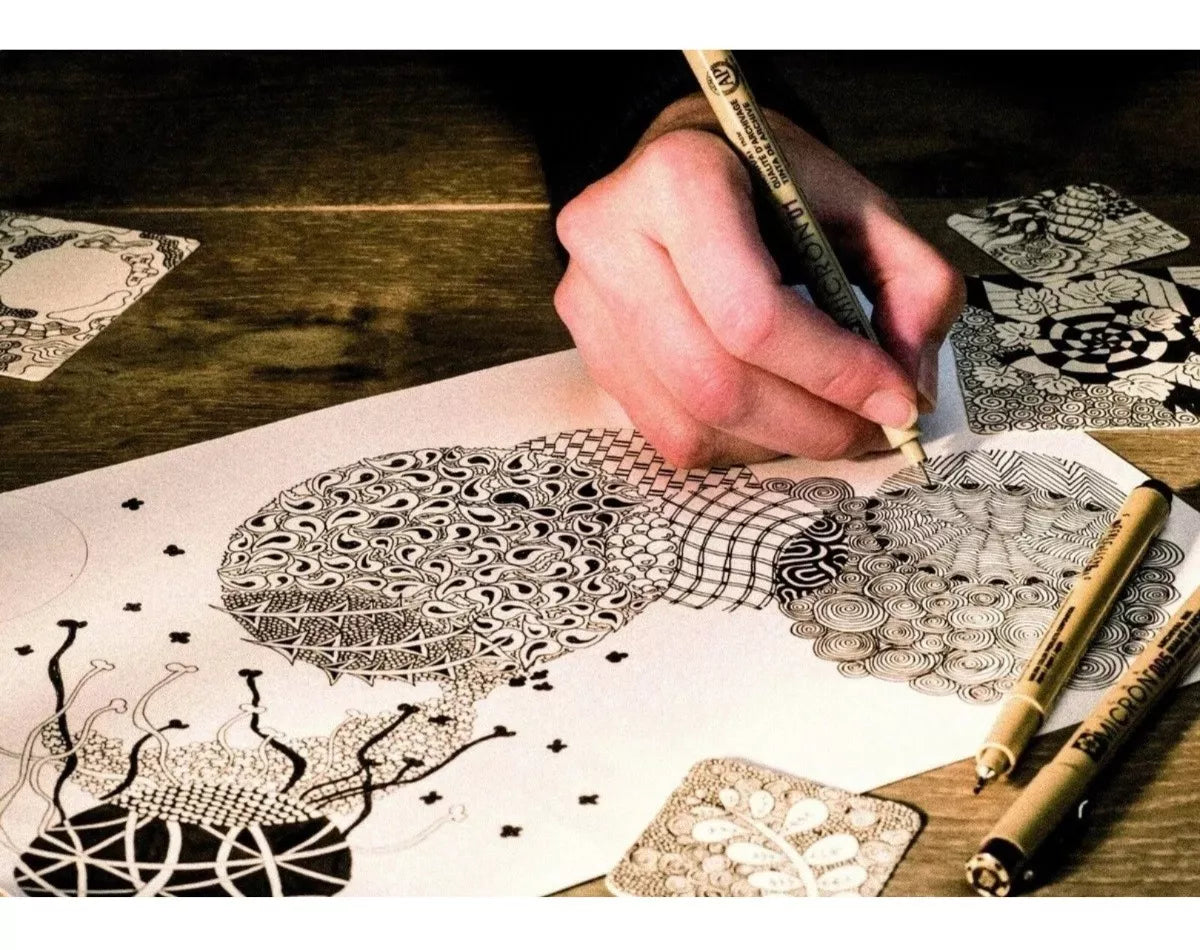 Kit Estilógrafo Pigma Micron Tinta Negra con Puntas Diferentes 6 Piezas