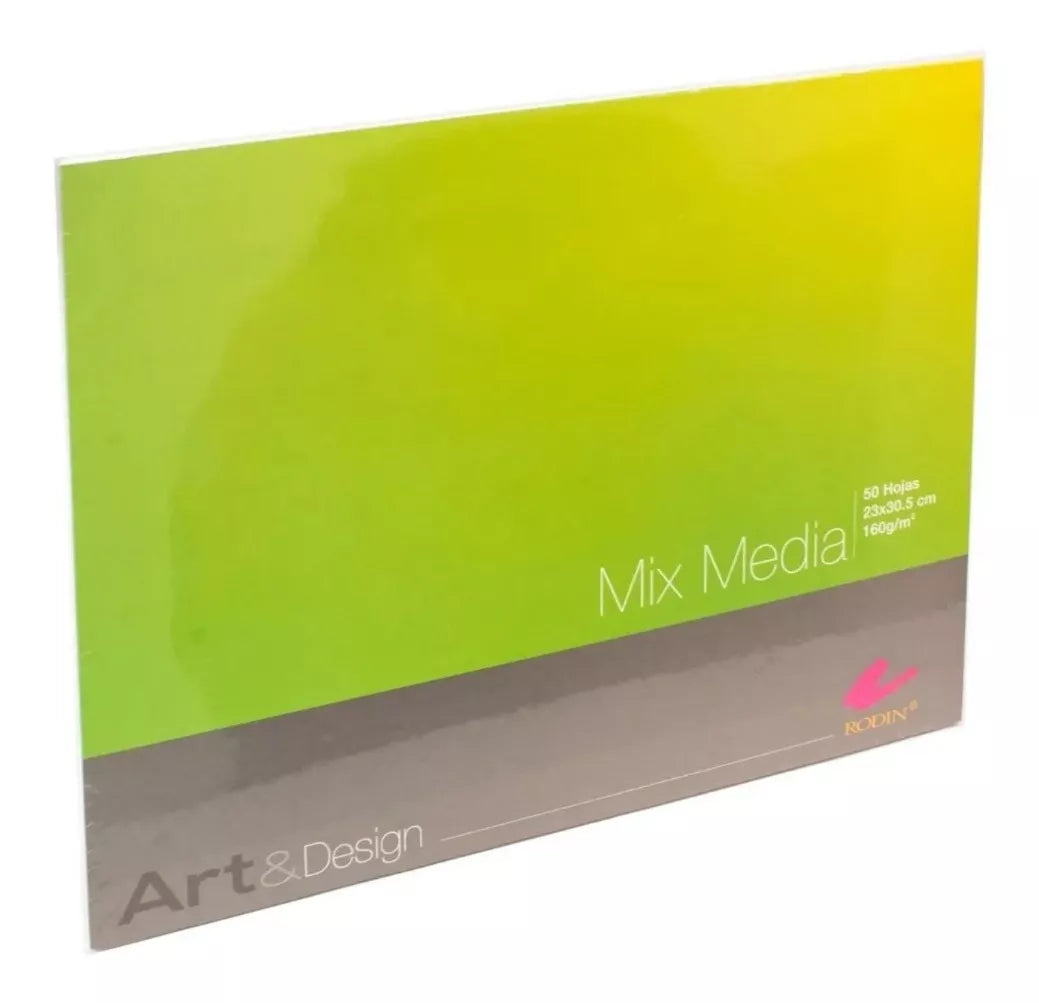 Block Mix Media Mixta 160 Grs Rodin 25 X 30.5 Cms 50 Hojas