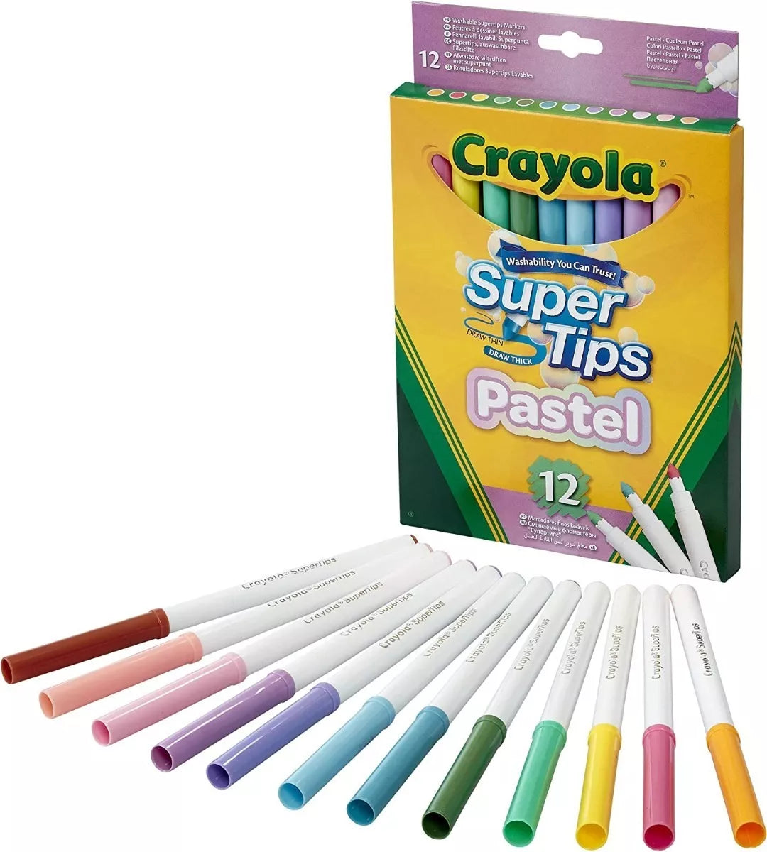 Marcadores Plumones Crayola Super Tips Pastel 12 Colores