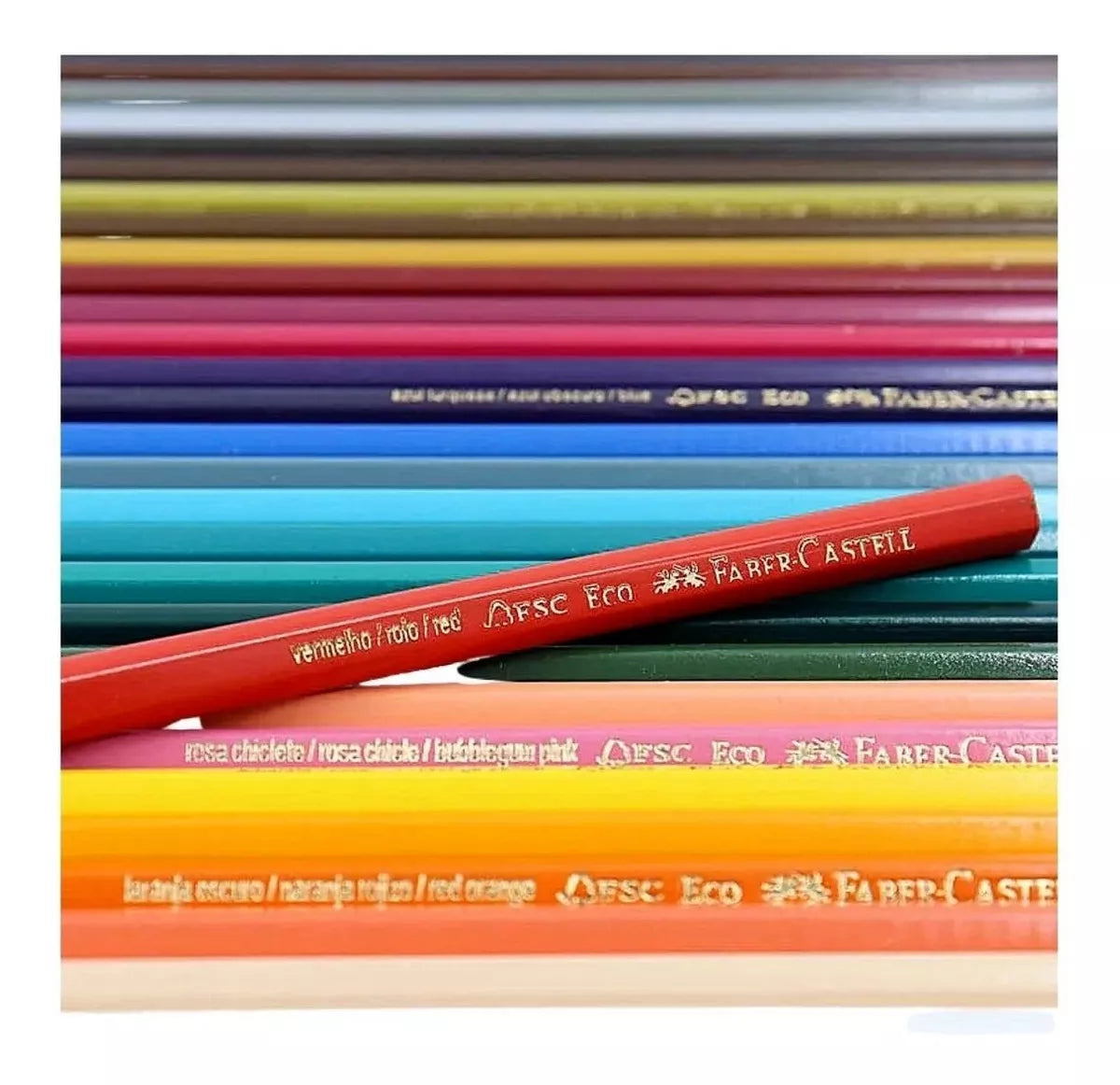 Lápiz de color, Faber-Castell, EcoPencil Supersuave, 50 colores