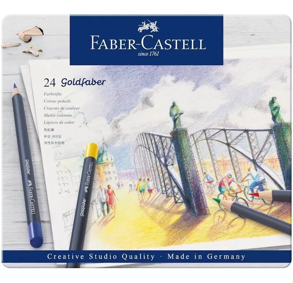 Lápices De Colores Faber Castell Profesional Goldfaber 24 Pz - MarchanteMX