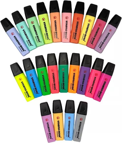 Marcatextos Stabilo Boss Original Pastel Y Neón 23 Colores.