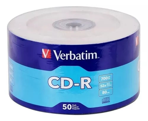 Disco Compacto Cd-r Verbatim 700 Mb 52x 80 Mins 50 Piezas