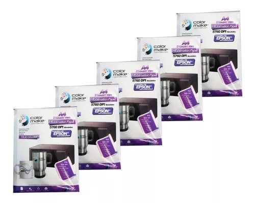 Papel Sublimación Sublimar A4 Color Make Epson 500 Hojas