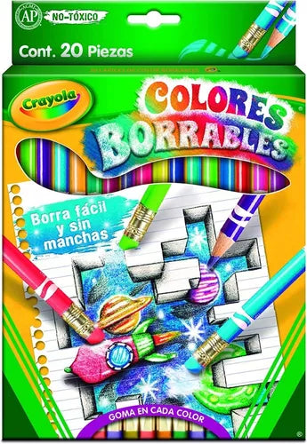Lápices De Colores Crayola Borrables Fácil Borrado 20 Piezas - MarchanteMX